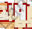 2D Color & Texture Floor plan